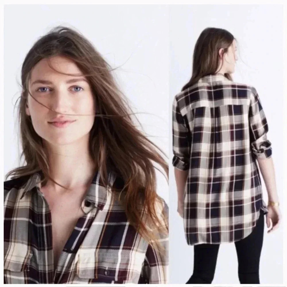 Madewell Classic Boyfriend Shirt in Hanna Top size Small